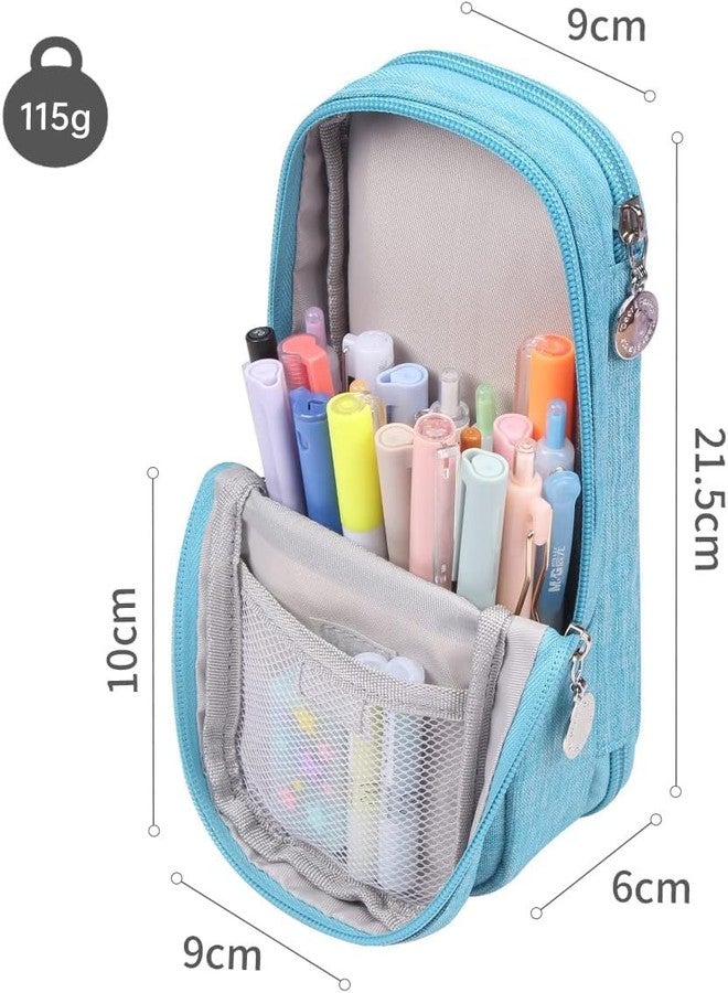 ستوريو حقيبة أقلام ستوريو للأطفال في المدرسة، للبنات والأولاد، بتصميم أنيق | علبة أدوات مكتبية لطيفة مع بوصلة | سعة كبيرة، تصميم قائم لطيف - اللون حسب التوافر - Image 5